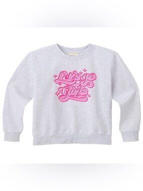 NWOT Bobbie Brooks Grey Gray Sweatshirt with Pink "Let's Go Girls" Graphic XL